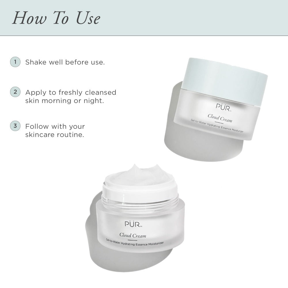 PUR Cloud Cream Gel-to-Water Hydrating Essence Moisturizer at PÜR Cosmetics UK